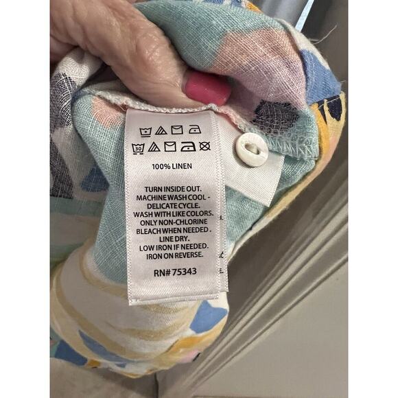 Rachel Zoe Linen Multicolor Tropical Print Tank Shift Dress Sz Xs NWT Resort - Picture 6 of 6